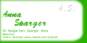 anna sparger business card